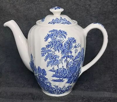 Buy Vintage Blue & White Swinnertons Staffordshire  The Ferry  Teapot. • 9.99£