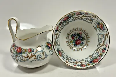 Buy Vtg Tuscan Fine English Bone China Orleans Floral Open Sugar Bowl & Creamer Set • 22.37£