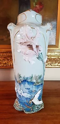 Buy Stunning European Art Nouveau Hand Painted French Austrian Style Porcelain Vase • 60£