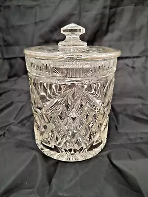 Buy Vintage Crystal Heavy Ornate Biscuit/Candy/Apothecary Jar With Lid • 18£