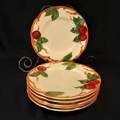 Buy Franciscan Apple Set Of 6 Salad Plates 8  Embossed 1953-1958 USA Red Green Brown • 67.08£
