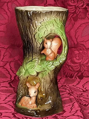 Buy 1960 Eastgate Tree Fawn Squirrel Vase Dad Grandad Mum Nan Grandma Aunt Birthday • 11.45£