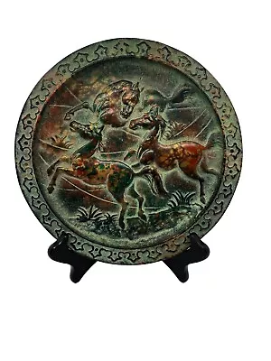 Buy Antique Bradley & Hubbard Cast Iron Wall Plaque - Plate W/ Wild Horses Stallion • 60.68£
