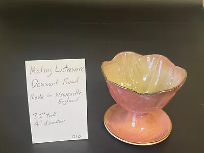 Buy Maling Lustreware Dessert Bowl - England Stemmed, Pink, Iridescent & Beautiful • 5£