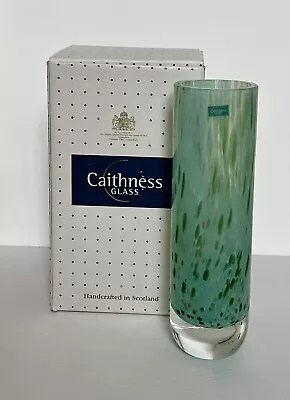 Buy Caithness Green  Swirl With Gold Flecks Design Vase / Boxed • 7£
