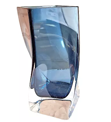 Buy Handmade Blue Crystal Glass Vase Krosno Poland - 8  Tall - Twist Art Glass Vase • 87.60£