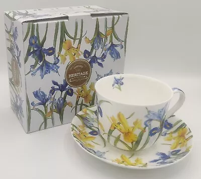 Buy Large Breakfast Cup & Saucer Heritage Fine Bone China  Iris  • 17.50£