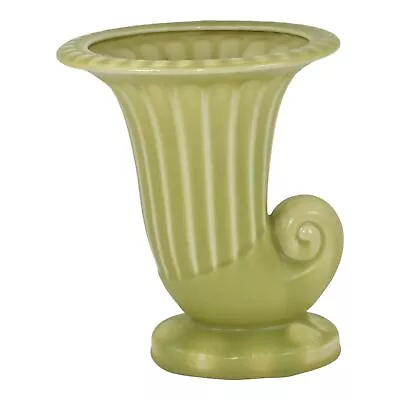 Buy Rookwood 1937 Vintage Art Deco Pottery Matte Green Ceramic Cornucopia Vase 6613  • 184.94£