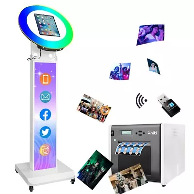 Buy IPad Photobooth Remote Selfie Machine For 10.2in 11in 12.9in Ipad Led Ring Light • 799£