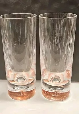 Buy Acrylic Bubble Bottom Drinking Glasses 8  Tall Lot Of 2- Faux Crackle Glass Look • 9.32£