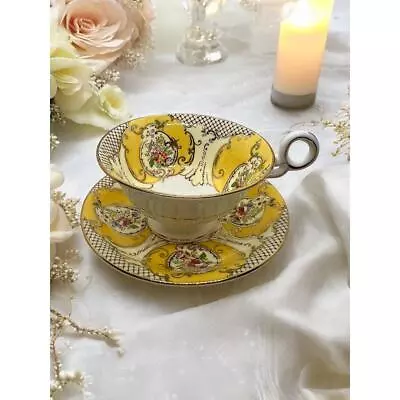 Buy Rare Yellow Fenton Regent Teacup & Saucer-Antique Bone China-ca 1920s Hand Paint • 77.35£