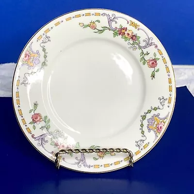 Buy Coronet Limoges 6 1/4” Bread Plate Floral Roses Violet Scrolls Accents Gold Rim • 21.42£