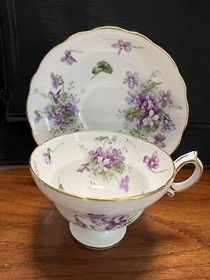 Buy Vtg HAMMERSLEY Teacup & Saucer Bone China Victorian Violets England Countryside • 16.80£