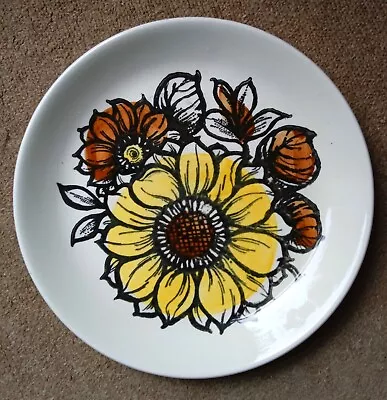 Buy 1970's Sunflower Plate - Biltons English Pottery - Trendy Design Classic • 10£