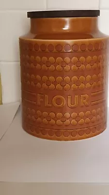 Buy Vintage   Hornsea Saffron   Storage Replacement  Flour Cannister With Wooden Lid • 9.99£