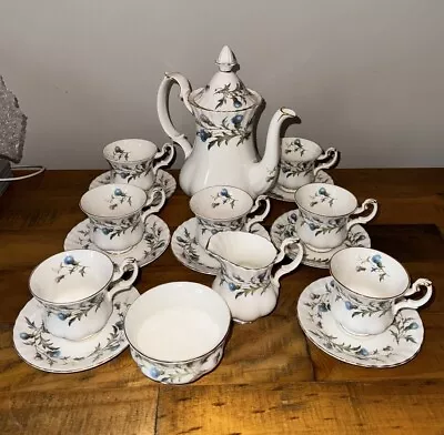Buy Royal Albert Brigadoon Bone China Tea Pot, 7 Cups/Saucers, Milk Jug & Sugar Pot • 29.99£