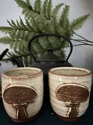 Buy Handmade Mushroom Pottery Mug Made In Wiltshire Toadstool Beige Brown • 12.50£