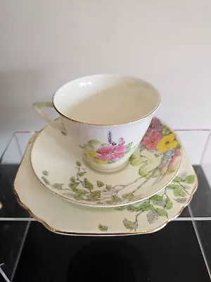 Buy Beautiful Foley Trio Comprising Plate, Saucer And Cup With Flower Pattern • 10£