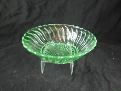 Buy Art Deco Glass Bowl Bright Green Uranium 1940s • 14.95£