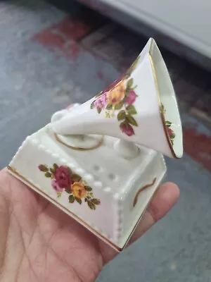 Buy Cottage Rose Design Fine Bone China Miniature Gramaphone Vintage Ornament • 2.50£