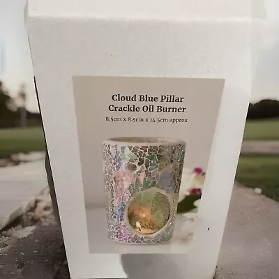 Buy Pillar Light Blue Iridescent Crackle Oil Burner • 11.93£