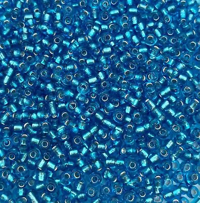 Buy Silver-Lined Glass Seed Beads - Size 8/0 (approx 3mm), 50g Pack, Choose Colour • 2.69£