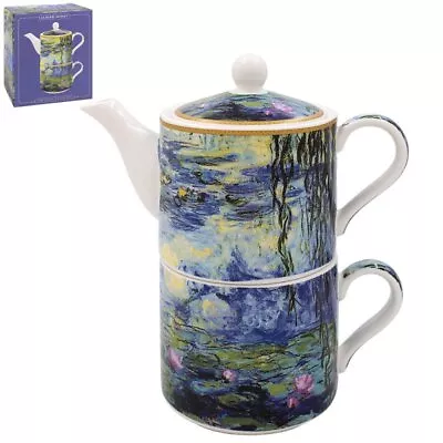 Buy Tea For One Ceramic Claude Monet Water Lilies Floral Teapot Server Fine China • 18.95£