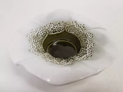 Buy Honiton Pottery Tea Light Holder White Green Ceramic Poppy Pansy Floral Devon • 8£