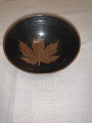 Buy Stunning Leaf Design Hand Thrown WOLD Pottery Bowl 5 1/2 Inch North Yorkshire • 15£