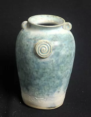 Buy Conwy Pottery Celtic Heritage Blue Mottled Vase Embossed Embellished Scrollwork • 55.87£