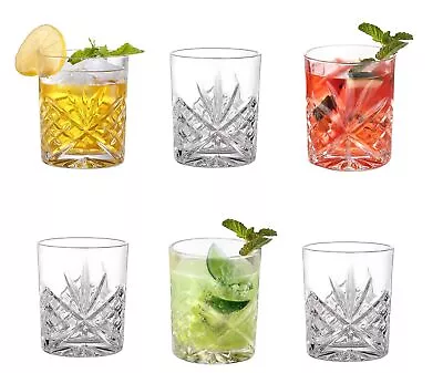 Buy Crystal Cut Highball Tall Drinking Glasses, Dishwasher Freezer Microwave Safe • 100£