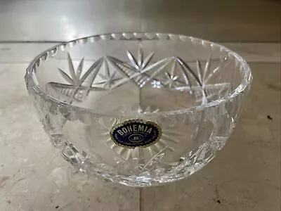 Buy Bohemia  24% Hand Cut Lead Crystal Bowl 9 Cm H￼18cm W • 9.50£