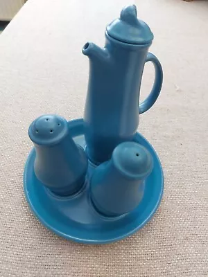 Buy  Crown Devon Cruet Turquoise Blue With Eggshell Glaze. • 2.99£