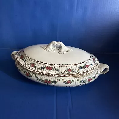 Buy Booths Silicon China England 9852 Vegetable Tureen Flower Gold Trim Cracked Lid • 65.24£