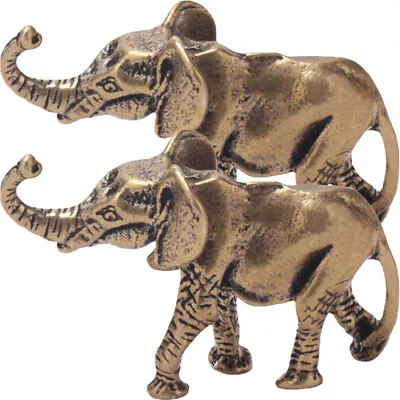 Buy 2pcs Small Calf Elephant Solid Brass Decorative Small Elephant Ornaments New • 8.55£
