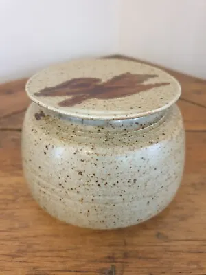 Buy Stoneware Studio Pottery Pot With Lid. Glazed. • 9.95£