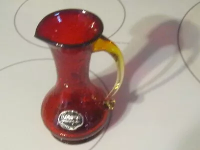 Buy Vintage Kanawha Red Amberina Crackle Glass Small Pitcher 5 1/4  • 4.66£