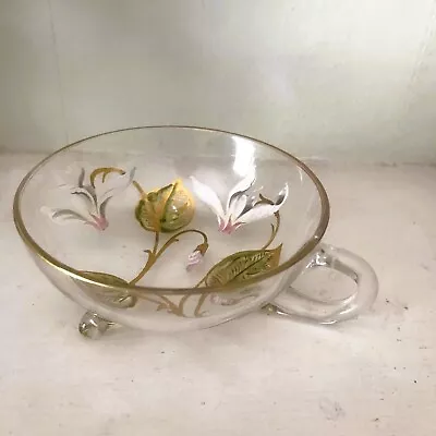 Buy Moser Enamelled Glass Cocktail Cup Art Nouveau C.1905 Bohemia Antique Floral Old • 18£