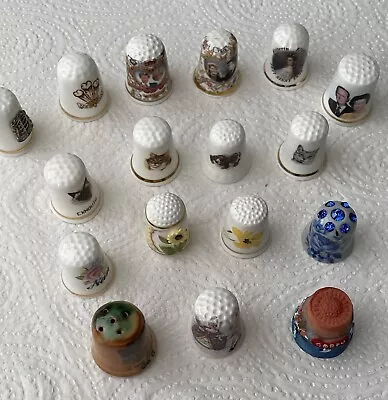 Buy 17 Bone China & Ceramic & Resin Thimbles With Animals/people/flowers Decoration • 10£