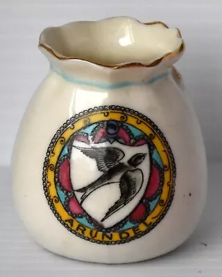 Buy  Crested China: Arundel (sussex) Crest On Arcadian China Sack Vase + Agent Stamp • 1.99£