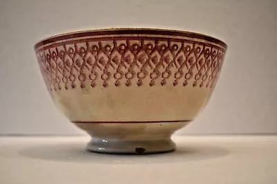 Buy Antique Scottish Irish Spongeware Pottery Bowl Single Band Red Design Decoration • 49.16£
