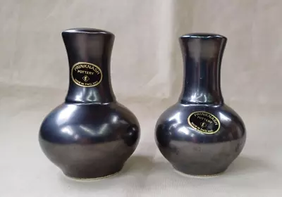 Buy Prinknash Goth Style Black Studio Pottery- 9cm  Salt And Pepper Pots • 2.95£