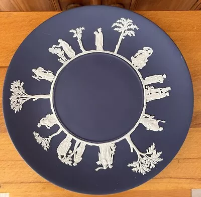 Buy Large Wedgwood Jasper Ware Neoclassic Blue Plate 24cm In Diameter • 12£