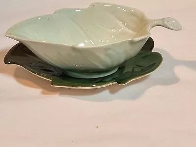 Buy Carlton Ware Leaf Pattern In Greens Sauce Boat And Stand Rd 2346 Gravy Boat • 8.50£