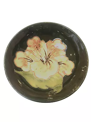 Buy Walter Moorcroft Hibiscus Footed Bowl On Green Ground 11cm Diameter. 1st Quality • 20£