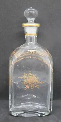 Buy Clear Glass & Gold Gilt Vintage Pre Victorian Antique Spirit Whisky Decanter • 115£