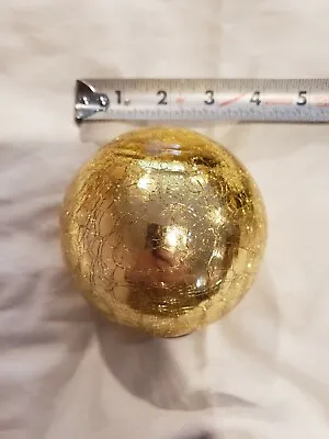 Buy Unknown Maker Gold Crazed Glass Oregon Float 3.5  • 37.27£