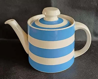 Buy T G Green Teapot Cornishware Blue White Stripe Cloverleaf Vintage Kitchenware  • 35£