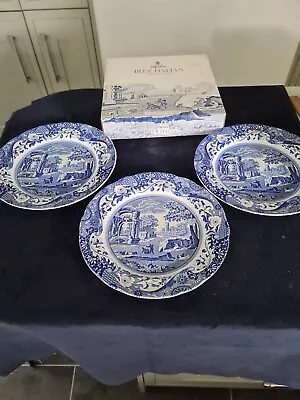 Buy Spode Blue Italian Three  10 In Plates New In Box • 29.99£
