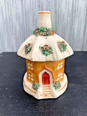 Buy Antique Encrusted Victorian Staffordshire Yellow Thatch Cottage  Pastille Burner • 10£
